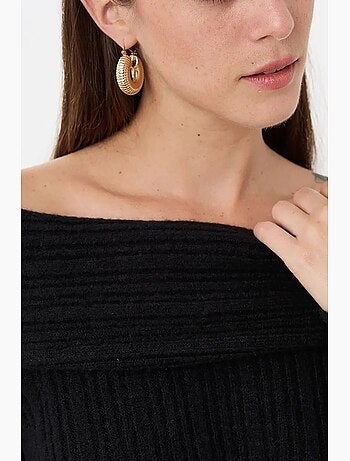 Camisola de malha ombro a ombro