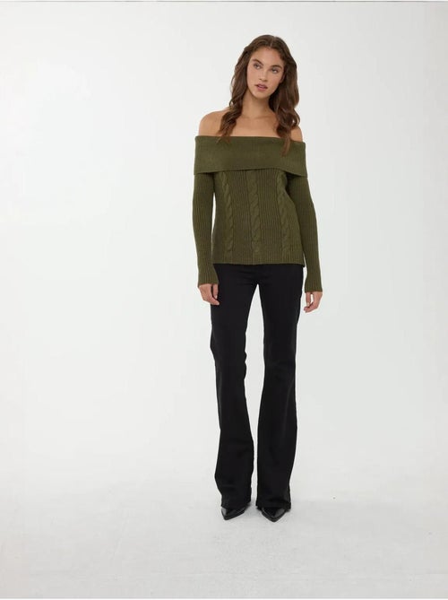 Camisola de malha ombro a ombro - Kiabi Camisola de malha ombro a ombro - Kiabi