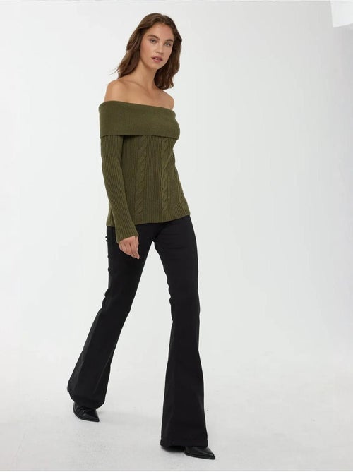 Camisola de malha ombro a ombro - Kiabi Camisola de malha ombro a ombro - Kiabi