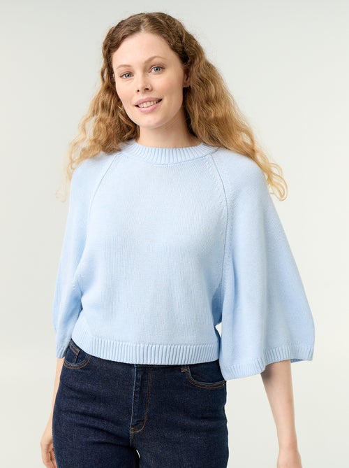 Camisola de malha oversize com cavas descaídas - Kiabi