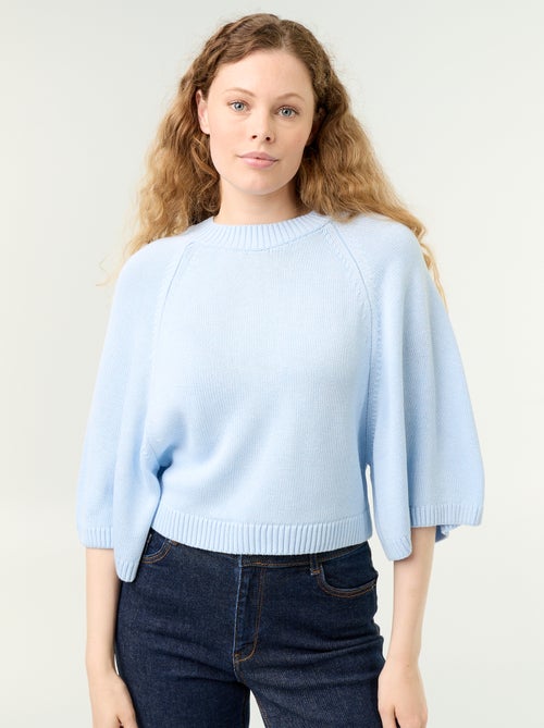 Camisola de malha oversize com cavas descaídas - Kiabi