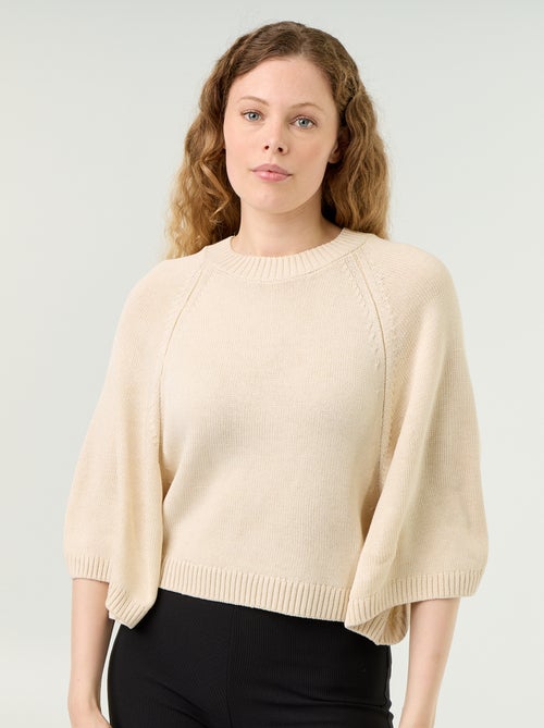 Camisola de malha oversize com cavas descaídas - Kiabi