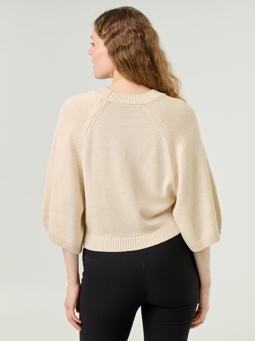 Camisola de malha oversize com cavas descaídas - Kiabi