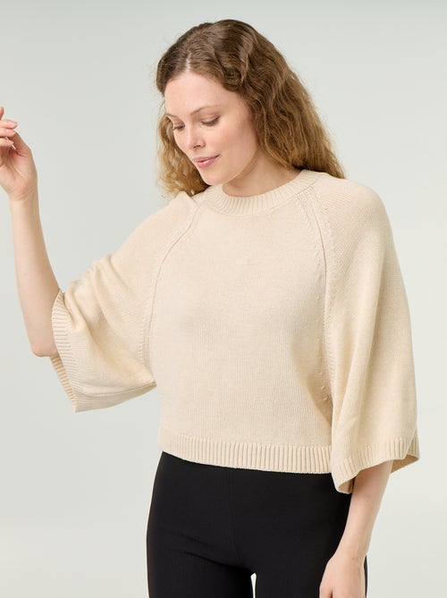 Camisola de malha oversize com cavas descaídas - Kiabi