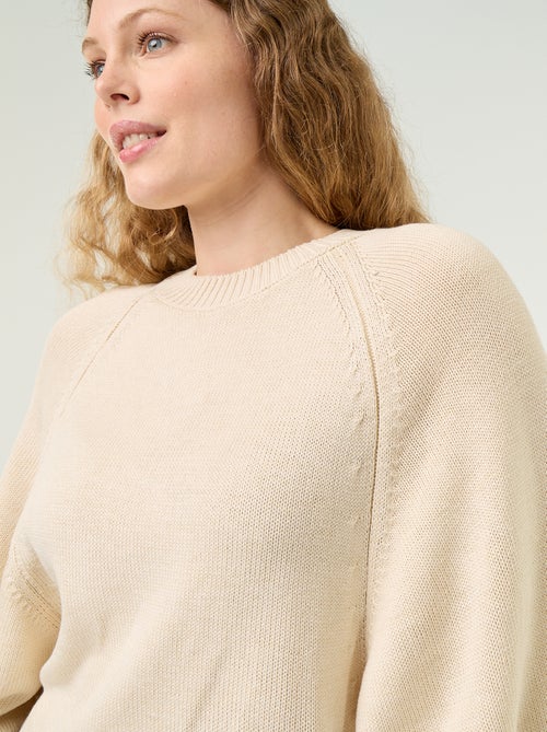 Camisola de malha oversize com cavas descaídas - Kiabi