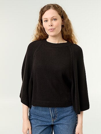 Camisola de malha oversize com cavas descaídas