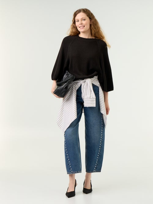 Camisola de malha oversize com cavas descaídas - Kiabi