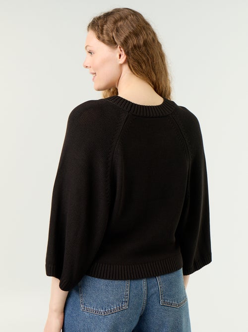 Camisola de malha oversize com cavas descaídas - Kiabi