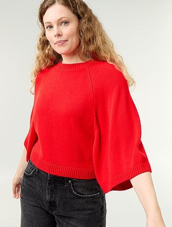 Camisola de malha oversize com cavas descaídas