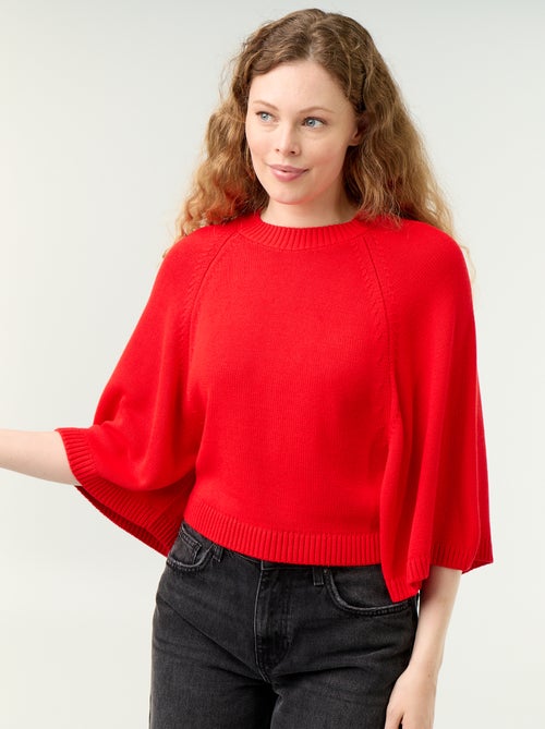 Camisola de malha oversize com cavas descaídas - Kiabi
