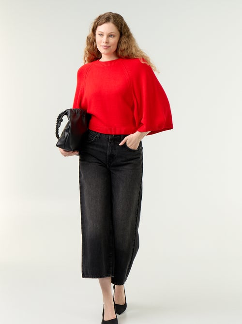 Camisola de malha oversize com cavas descaídas - Kiabi