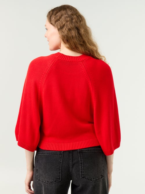 Camisola de malha oversize com cavas descaídas - Kiabi