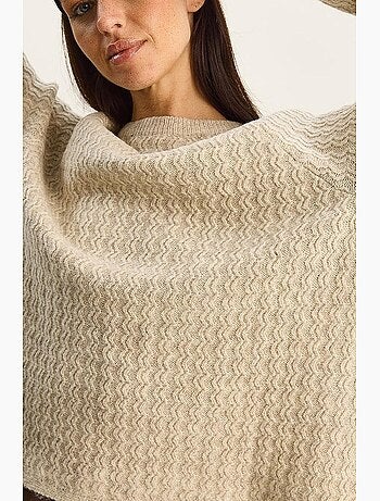 Camisola de malha oversize grossa com decote redondo lucci