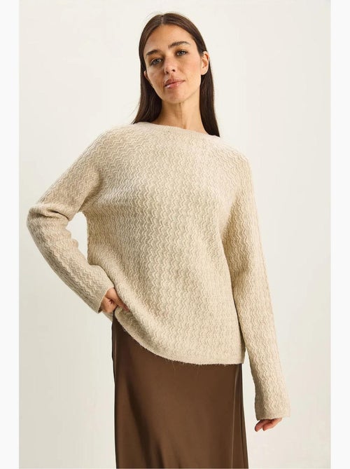 Camisola de malha oversize grossa com decote redondo lucci - Kiabi Camisola de malha oversize grossa com decote redondo lucci - Kiabi