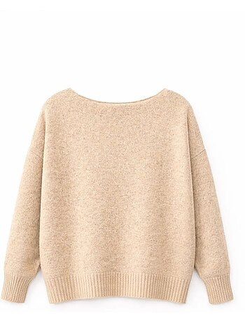 Camisola de malha oversized com decote barco mixray