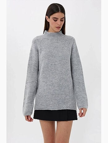 Camisola de malha oversized com gola alta hiccup