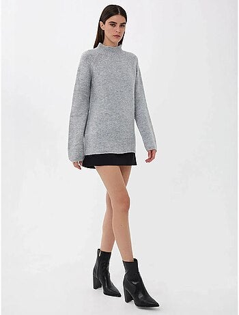 Camisola de malha oversized com gola alta hiccup