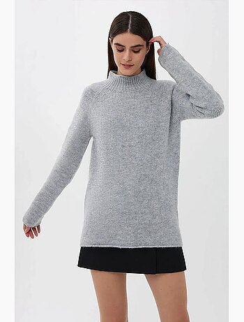 Camisola de malha oversized com gola alta hiccup
