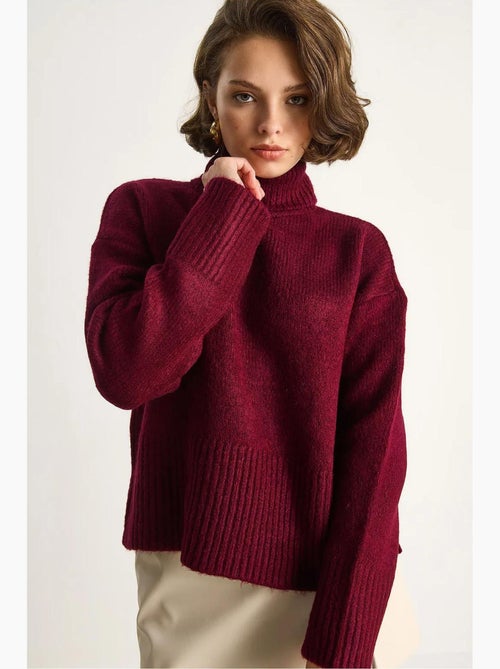 Camisola de malha oversized com gola alta lucci - Kiabi Camisola de malha oversized com gola alta lucci - Kiabi
