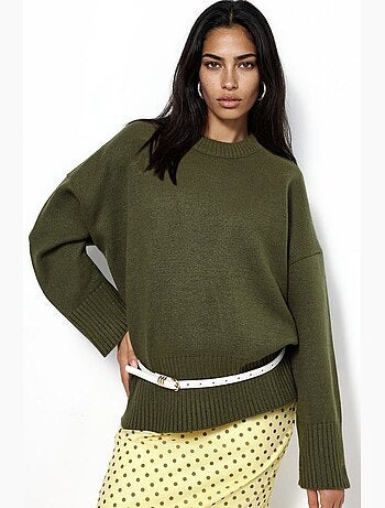 Camisola de malha oversized com gola redonda hiccup