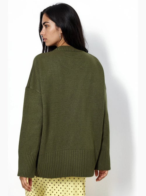 Camisola de malha oversized com gola redonda hiccup - Kiabi