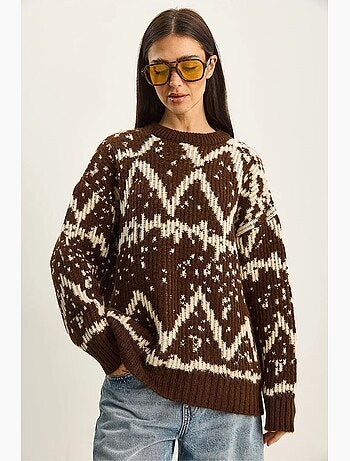 Camisola de malha oversized com padrão étnico lucci