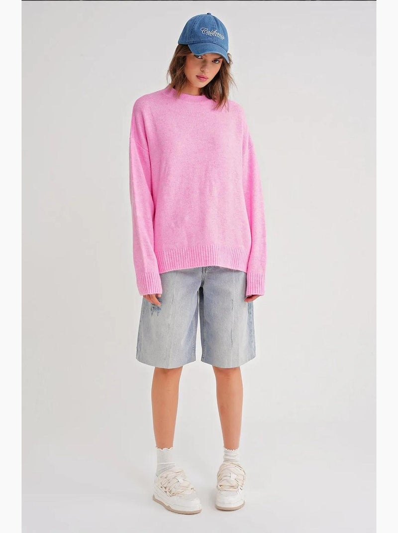 Camisola de malha oversized mixray Rosa-pálido - Kiabi