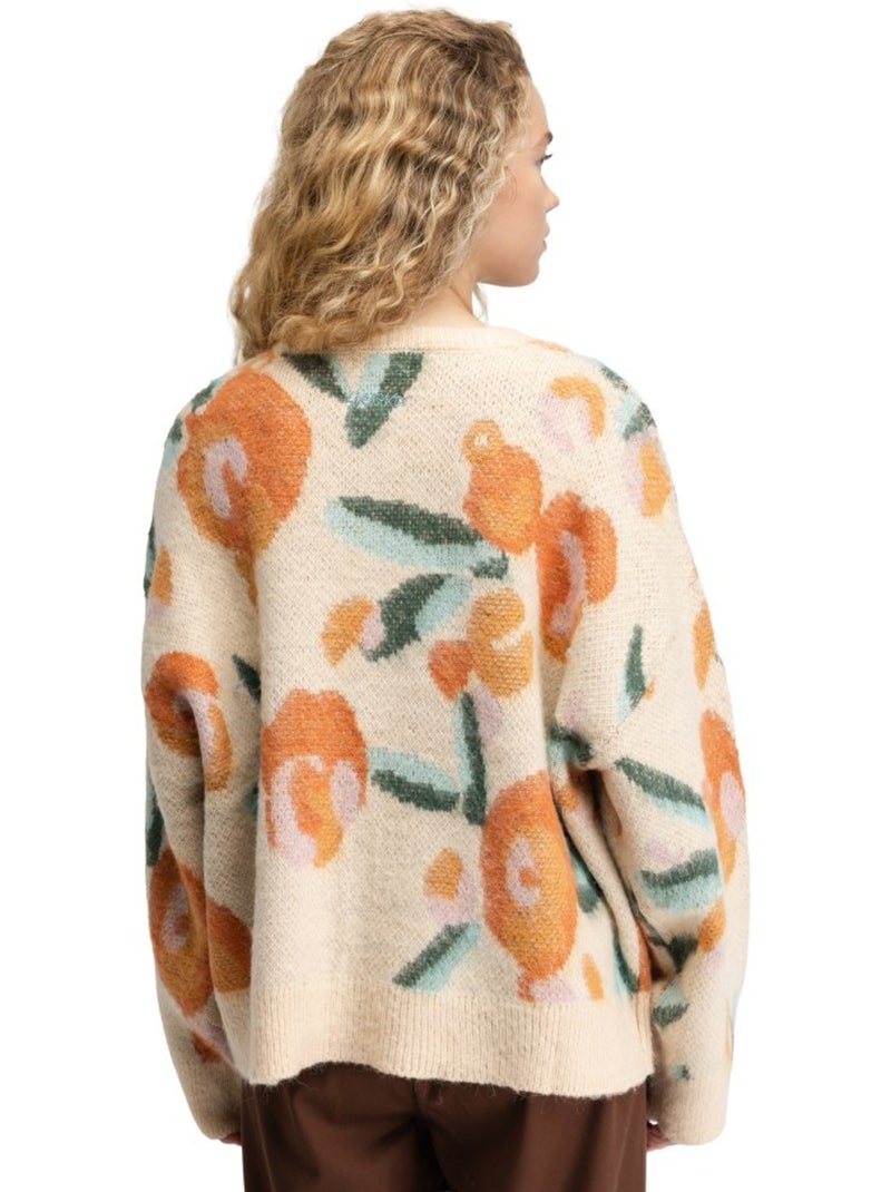 Camisola de malha oversized para mulher Bege - Kiabi