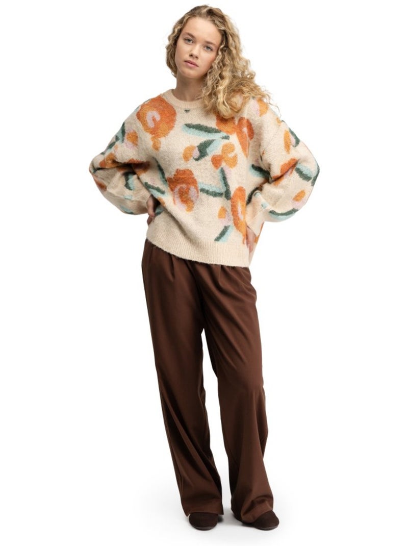 Camisola de malha oversized para mulher Bege - Kiabi