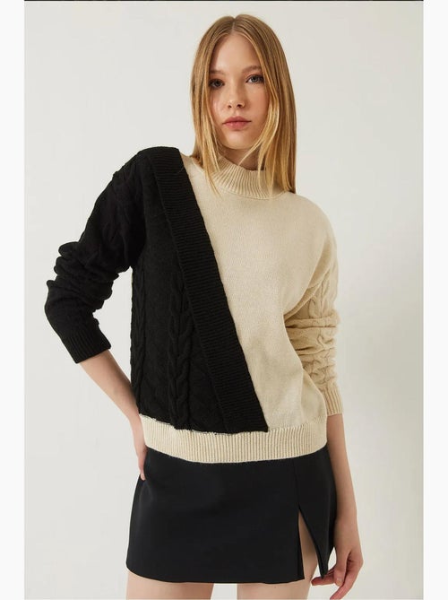 Camisola de malha patchwork lucci - Kiabi Camisola de malha patchwork lucci - Kiabi