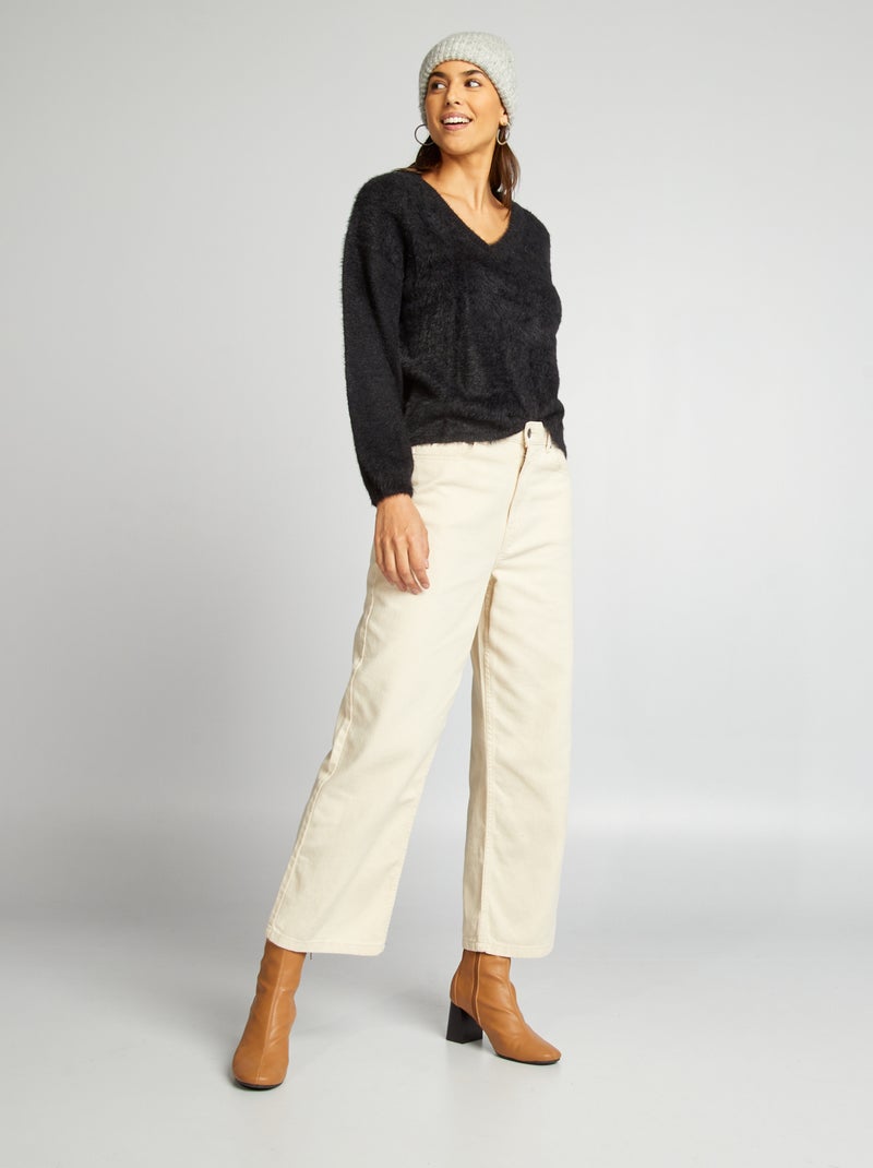 Camisola de malha peluche Preto - Kiabi