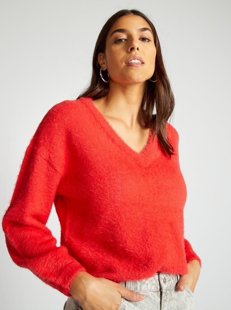 Camisola de malha peluche Rosa - Kiabi