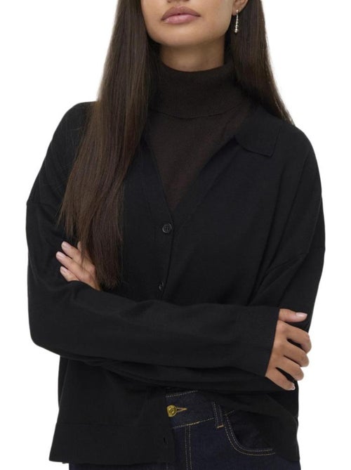 Camisola de Malha Preta com Riscas Vero Moda Silla para Mulher - Kiabi