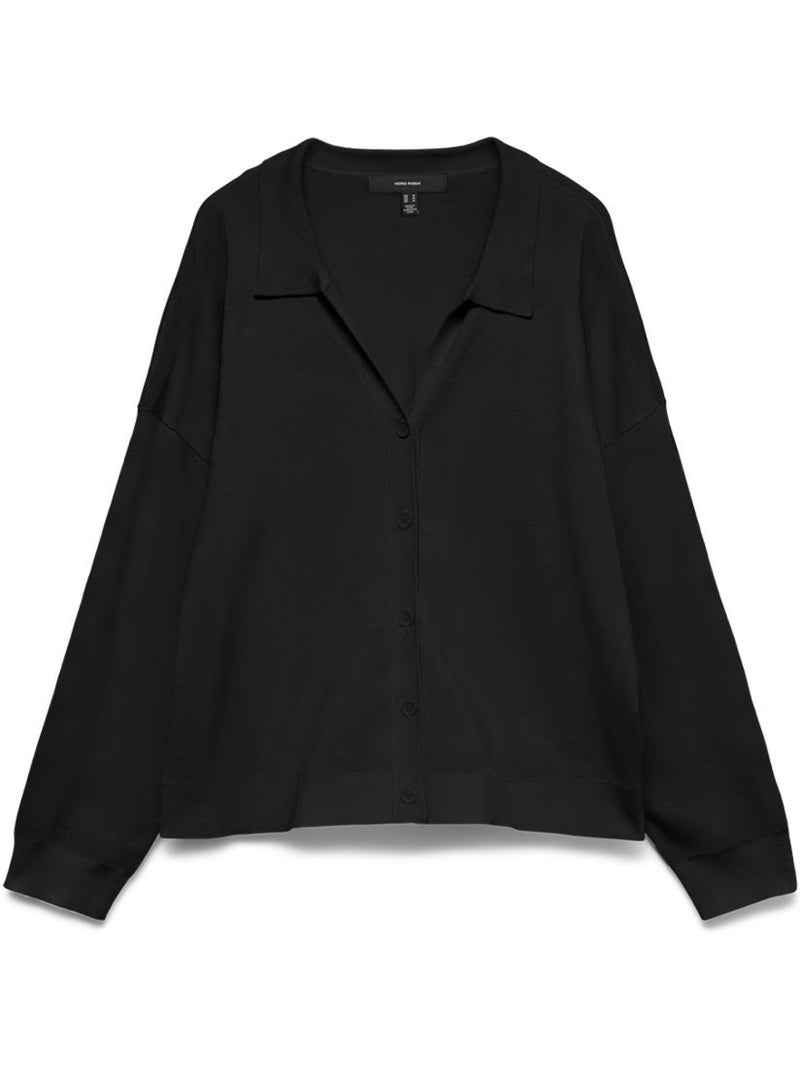 Camisola de Malha Preta com Riscas Vero Moda Silla para Mulher Preto - Kiabi