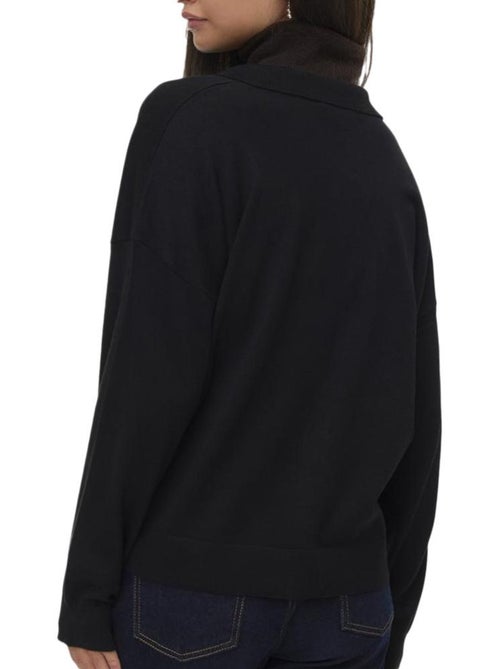 Camisola de Malha Preta com Riscas Vero Moda Silla para Mulher - Kiabi