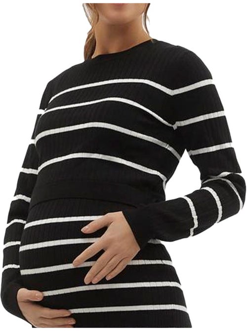 Camisola de Malha Preta para Grávida Mamalicious Newsiv - Kiabi