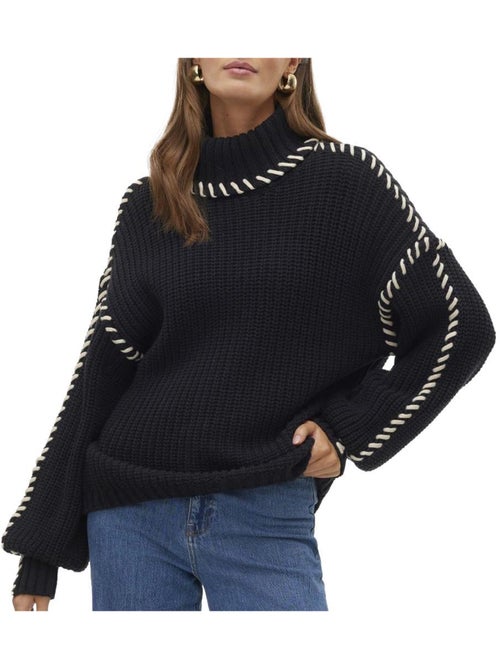 Camisola de Malha Preta Vero Moda Cream para Mulher - Kiabi