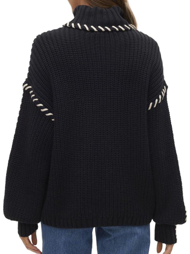 Camisola de Malha Preta Vero Moda Cream para Mulher Preto - Kiabi