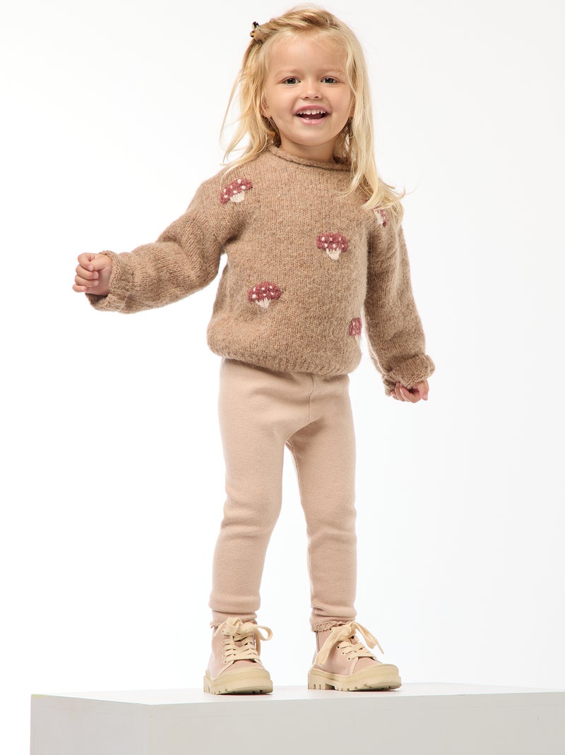 Camisola de malha quente Bege - Kiabi