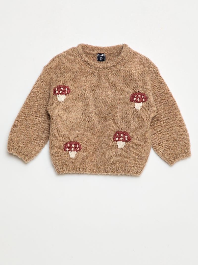 Camisola de malha quente Bege - Kiabi