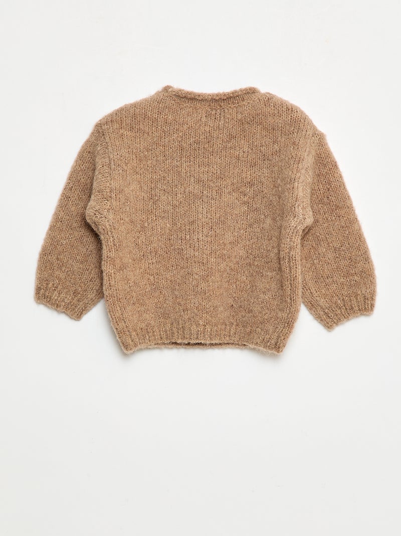 Camisola de malha quente Bege - Kiabi