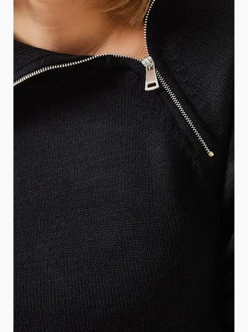 Camisola de malha raglan com fecho lucci - Kiabi