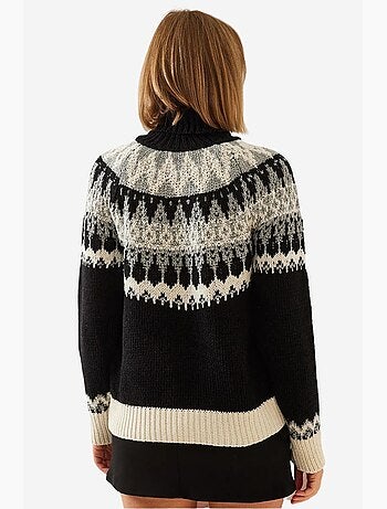 Camisola de malha raglan jacquard lucci