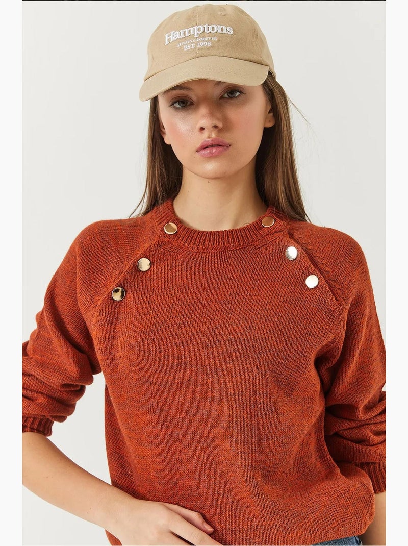 Camisola de malha raglan lucci Vermelho tijolo - Kiabi