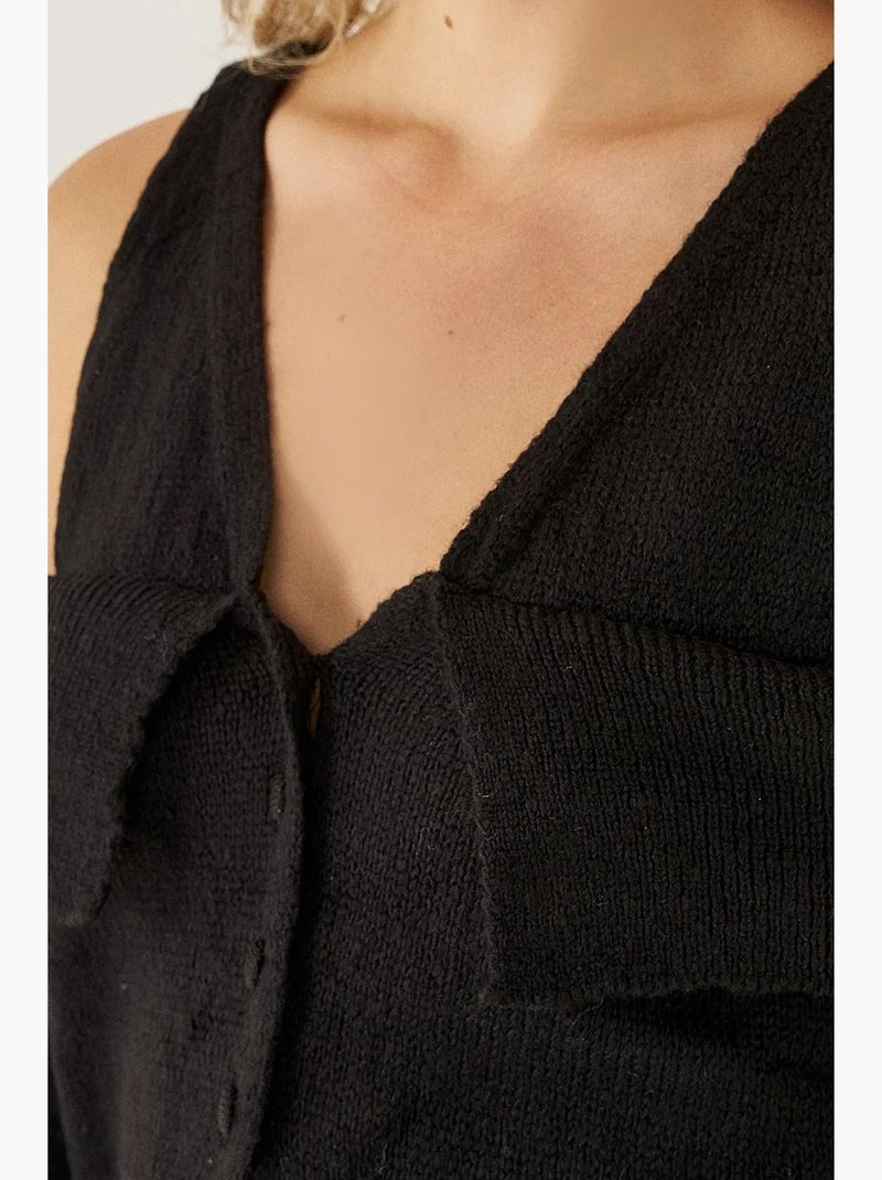 Camisola de malha recortada hiccup Preto - Kiabi