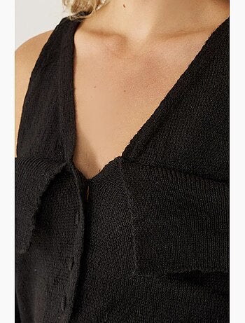 Camisola de malha recortada