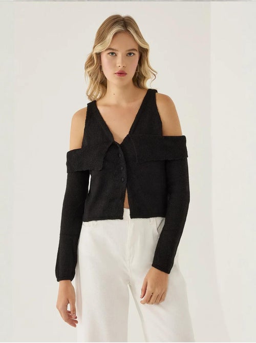 Camisola de malha recortada - Kiabi Camisola de malha recortada - Kiabi