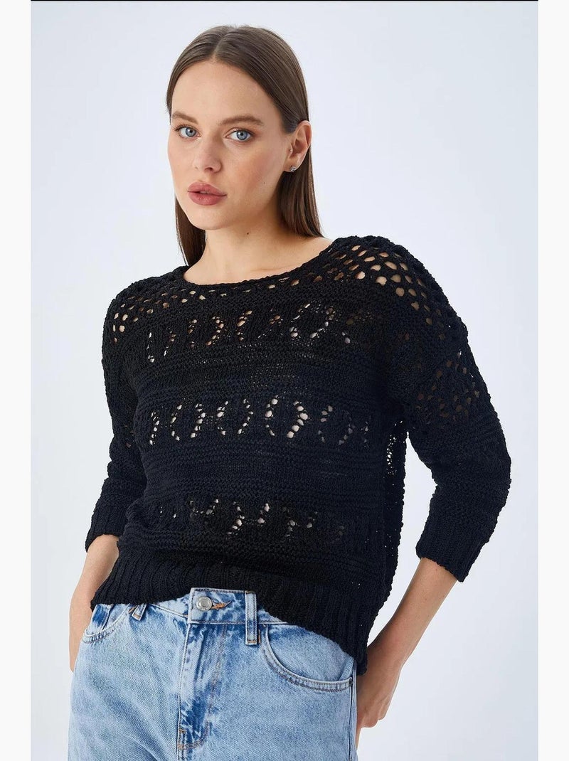 Camisola de malha rendilhada mixray Preto - Kiabi