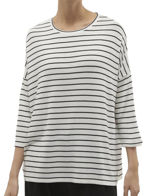Camisola de malha riscas mulher vero moda brianna - Kiabi Camisola de malha riscas mulher vero moda brianna - Kiabi