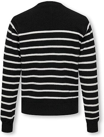 Camisola de Malha Riscas Preta para Menina Kids ONLY Gtiba
